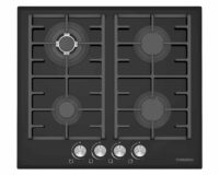 بوتاجاز تورنيدو مسطح بلت إن 60 × 60 سم 4 شعلة غاز لون أسود زجاجي مزود بأمان كامل للشعلات GHV-M60CCU-G