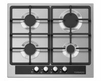 بوتاجاز تورنيدو مسطح بلت إن 60 × 60 سم 4 شعلة غاز لون استانلس ستيل مزود بأمان كامل للشعلات GHV-M60CSU-BK