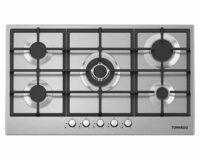 بوتاجاز تورنيدو مسطح بلت إن 90 × 60 سم 5 شعلة غاز لون استانلس ستيل مزود بأمان كامل للشعلات GHV-M90CSU-S