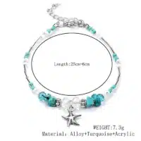 Drop-shipping New Shell Beads Starfish Anklets for Women Beach Elastic Strand Beaded Chain Anklet for Women
